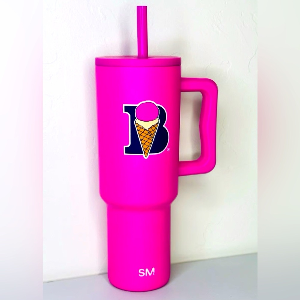Brand new Simply Modern Braums Bright Pink 40 oz. Tumbler with Straw